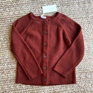 NWT Jamie Kay Simple Cardigan - Cherry Mahogany 3Y
